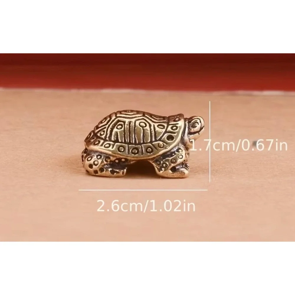 3pc Miniature Brass Turtle Figures Gold Metal New